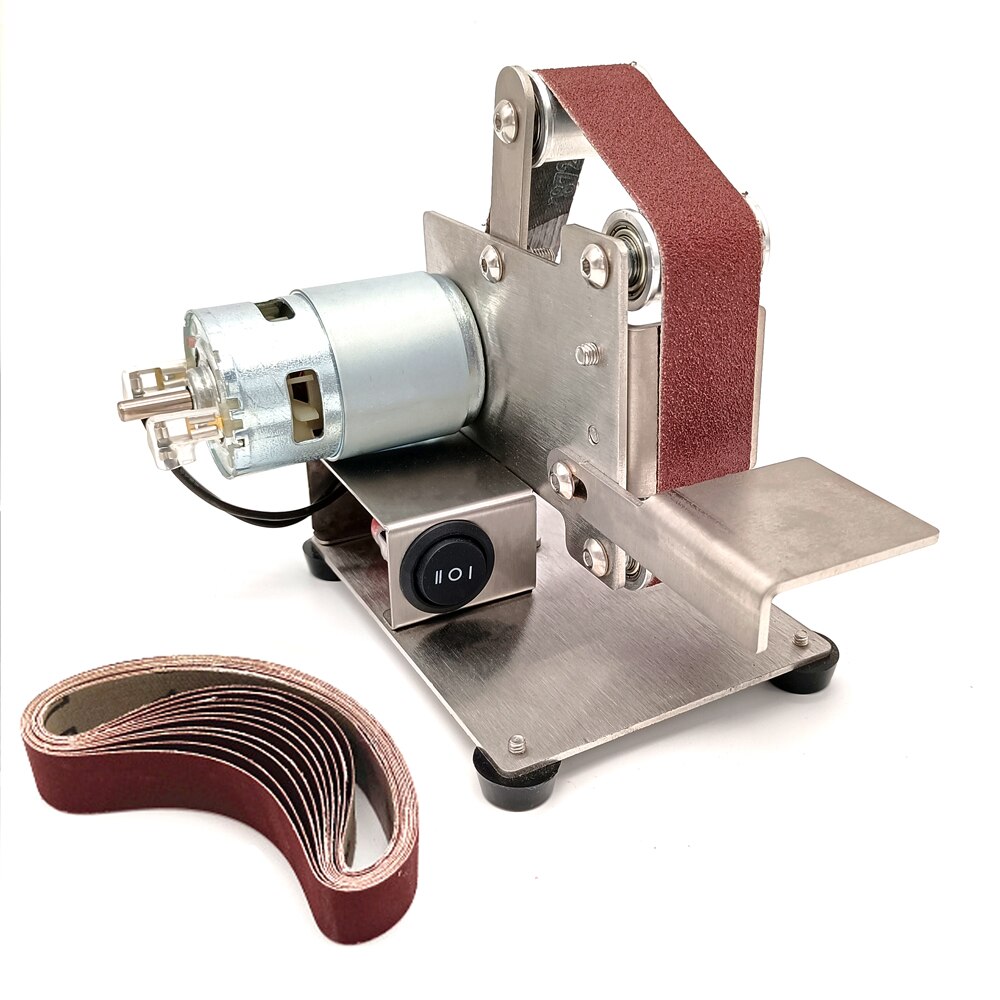 Mini Electric Belt Sander Angle Grinder Grinding Machine 15/25 Belt Grinder DIY Polishing Grinding Machine Cutter Edge Sharpener: Type 4
