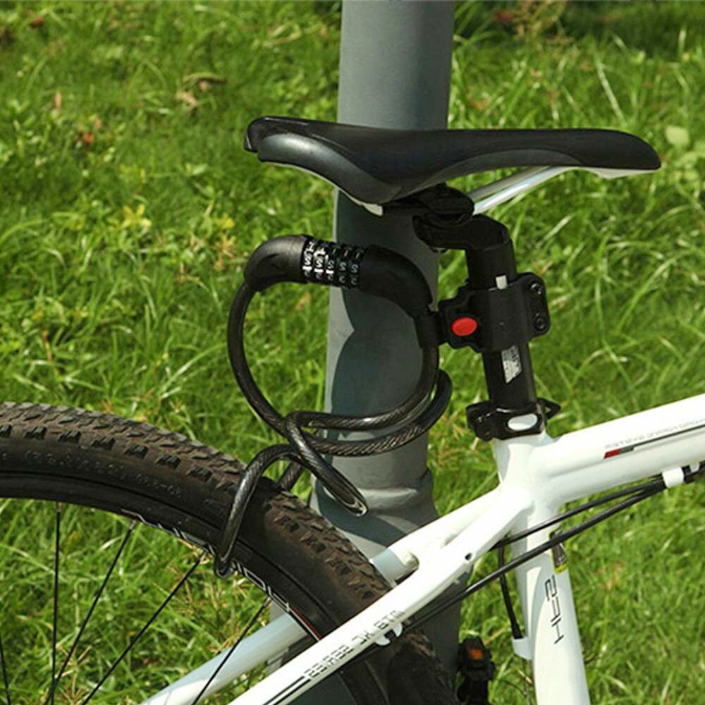 Bike Lock -Theft Combination Number Code Bicycle Lock Steel Cable Chain Security Safety Lock Bike Cycle Accessories