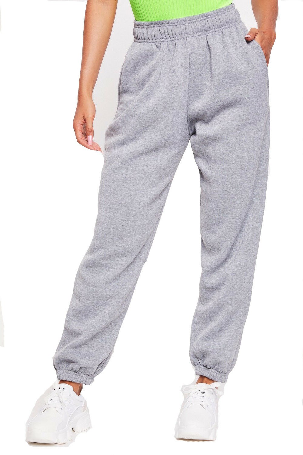 Pantaloni sportivi Casual da donna pantaloni Jogger da corsa solidi tuta solida da donna pantaloni elastici in vita da donna pantaloni larghi: L / GRAY