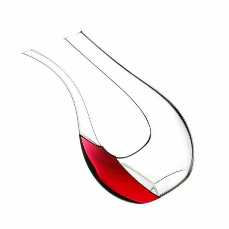 U Shape Lead Free Premium Crystal Glass Wine Decanter Carafe Crystal Glass Clear Wine Aerator Crystal Glass Wine Decanter Grade