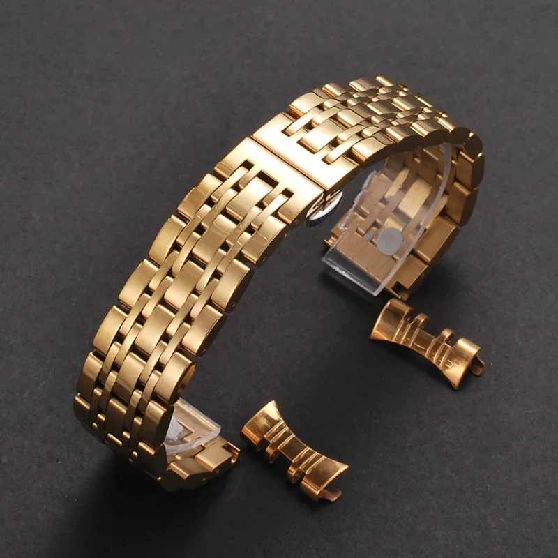 Armband aus gebogenem Ende, Arc-Metall-Armband, 16 mm, 18 mm, 19 mm, 20 mm, 21 mm, 22 mm, massives Edelstahl-Uhrenarmband für TISSOT Butterfly-Schnalle