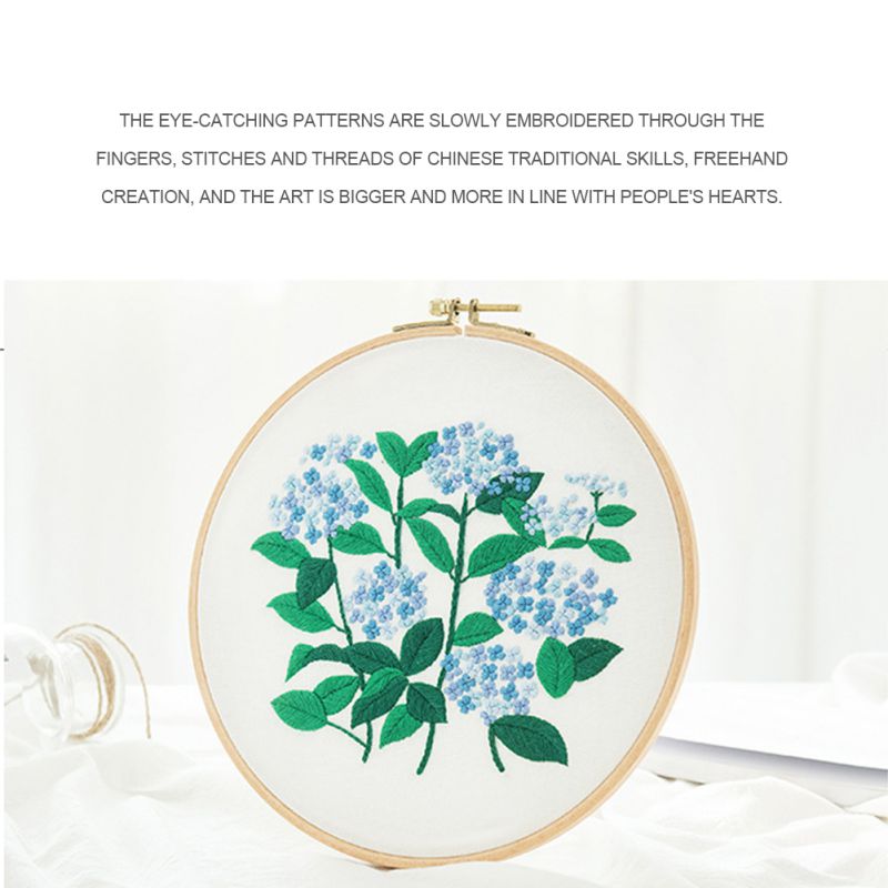 DIY Handmade Embroidery Set For Beginner Material Package Embroidery Embroidery Kit Flower Pattern Needlework Kits #2