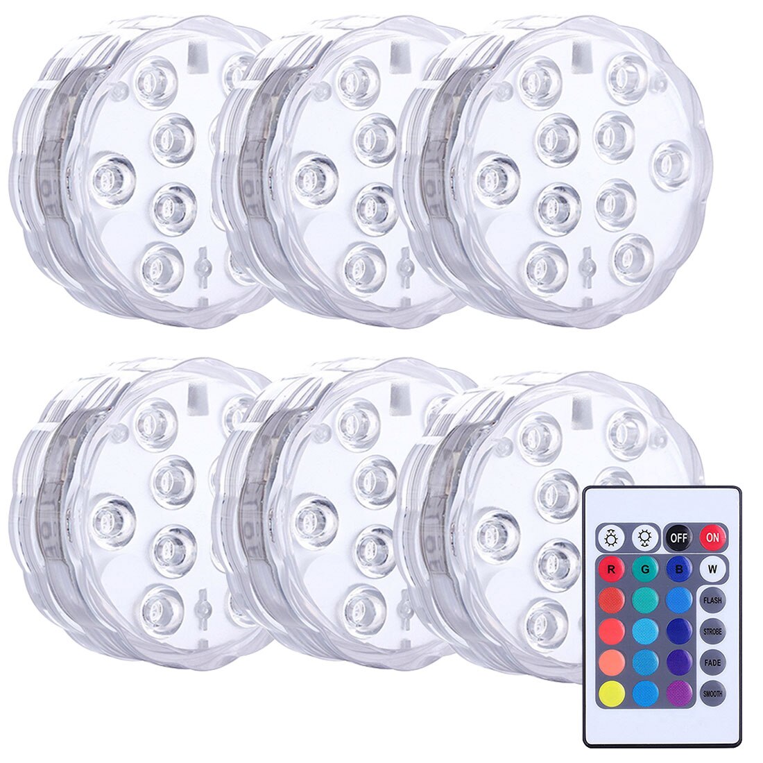 10/13 LED unterwasser beleuchtung Party Ich bin Freien Garten Dekoration Fernbedienung Gesteuert RGB Tauch Licht Batterie Betrieben: 6 hell 1 Kontrolle