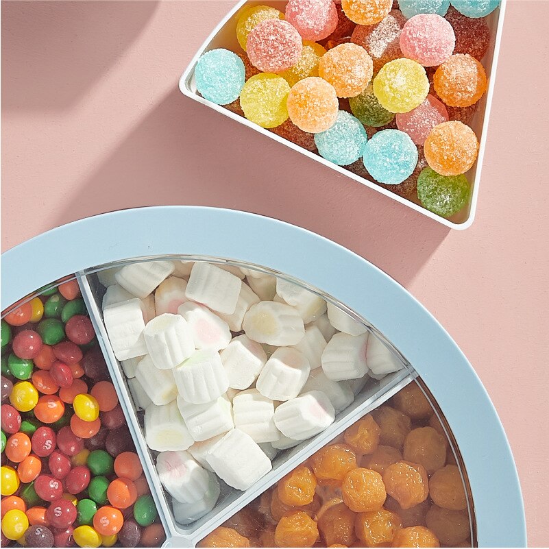 Plastic Lazy Fruit Dish Snack Box Candy Tray Food Storage Box Wedding Candy Plates Dried Fruit Organizer Combination Storage