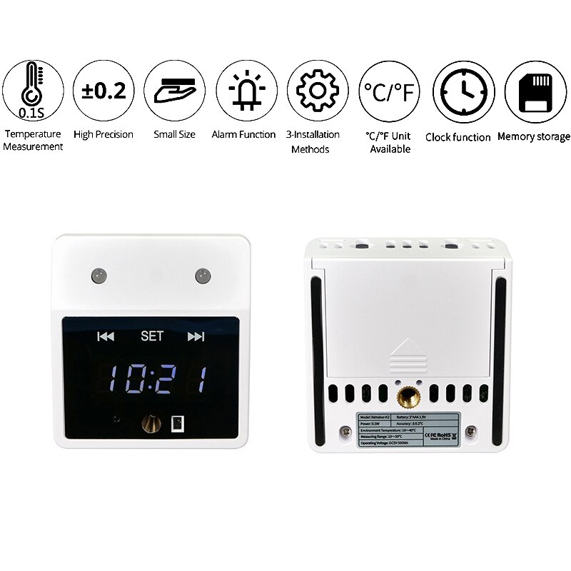 K2 Mini Digitale Non-contact Thermometer Lichaam Thermometer Ir Digitale Infrarood Voorhoofd Muur Thermometer Voor School Office Pub