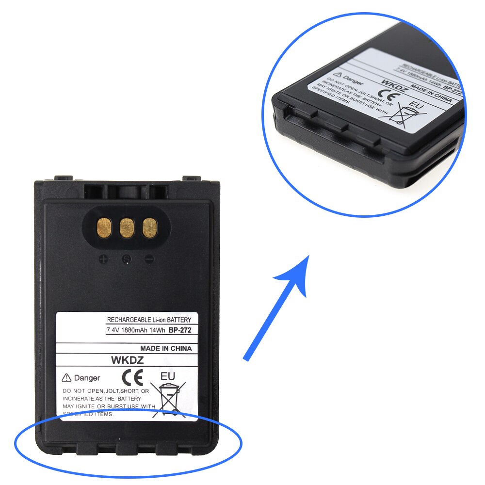 1880mAh BP272 Battery for IC-31A 31E 51A 51E ICOM Radio + Belt Clip