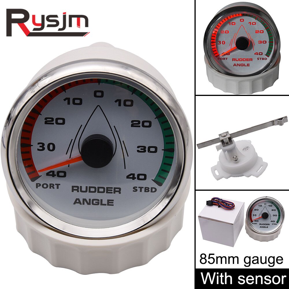 85mm Stiefel rüder Winkel Messgerät + Sensor 12v 24v 0-190 Ohm Meter Marine Anzeige mit paarung Sensor 7 farben Edelstahl