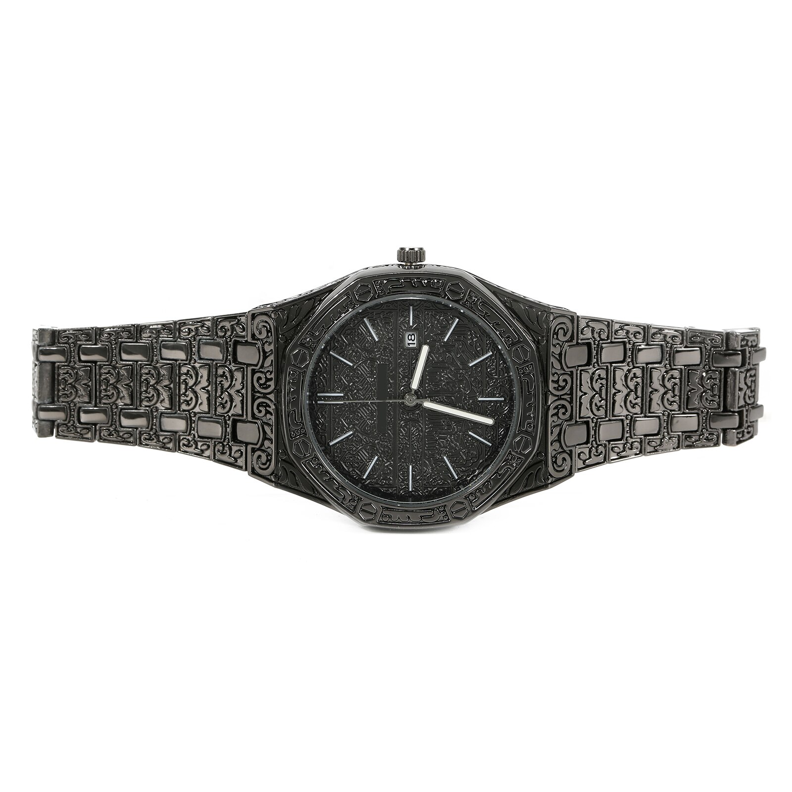 Meca Edition-Reloj de pulsera clásico tallado para hombre, reloj de pulsera islámico de lujo para negocios, tric889
