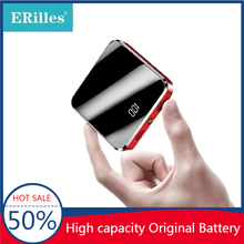 Mini banco de potência 30000mah tamanho pequeno carregador portátil de grande capacidade 2 usb tela espelho bateria externa para o telefone móvel inteligente