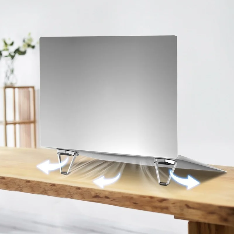 Metalowa składana podstawka pod laptopa Antypoślizgowa podstawa wspierająca Macbook Pro Air Lenovo Thinkpad PC Laptop Mini Cooling Holder Feet