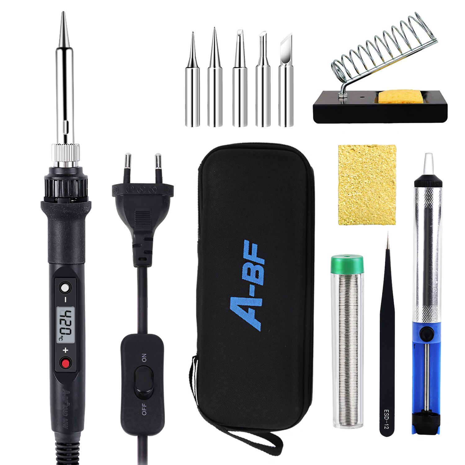 A-BF 836D Electric Soldering Iron Digital Display Temperature Control 60W Precision Technology Rapid Temperature Rise 180℃~480℃: 836D-OBZT7-B / US