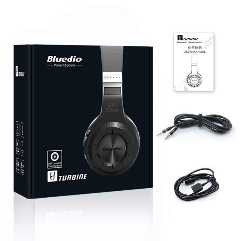 Bluedio HT-auriculares, inalámbricos por Bluetooth V5.0, cómodos auriculares estéreo con micrófono para llamadas y música: Black retail box