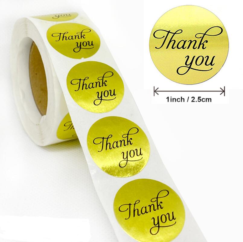 DHL or FEDEX 20 roll Round Gold Silver THANK YOU Stickers seal labels 500 Labels stickers Bicycle sticker: N
