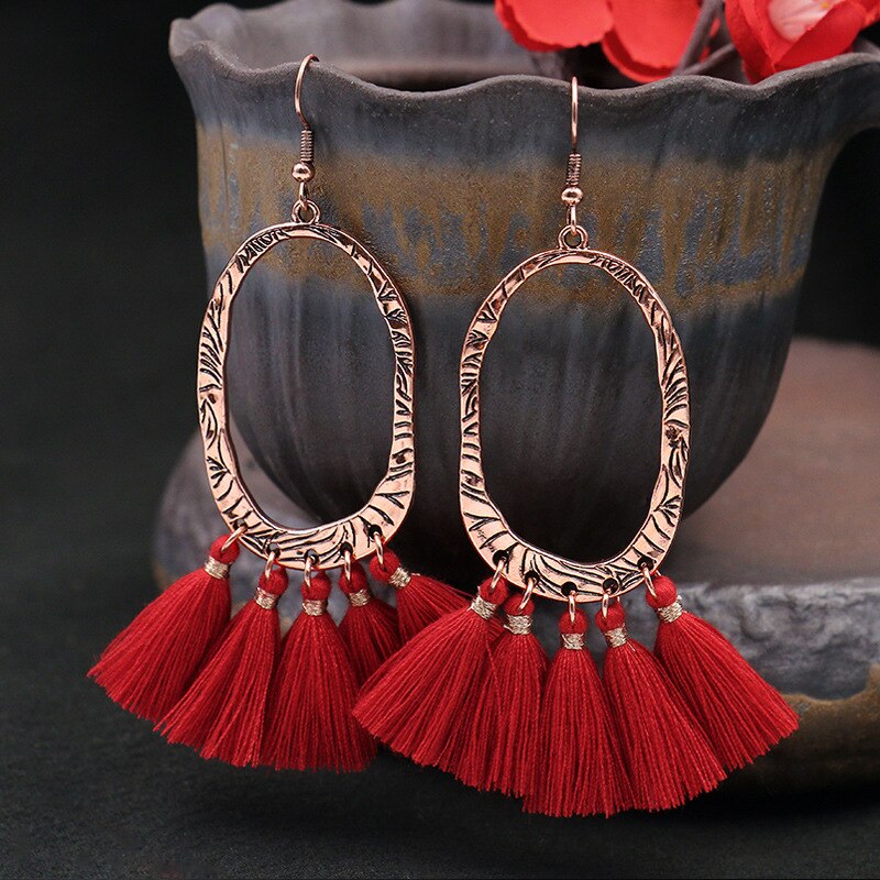 Moda artystyczna długie kolczyki Tassel osobowość Retro spadek kolczyki wykwintne biżuteria z koralików jako prezent dla kobiet Dropshipping: 5