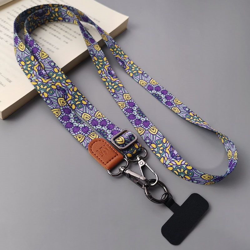 Retro Totempatroon Crossbody Mobiele Telefoon Lanyard Verstelbare Hangende Hals Mobiele Telefoon Riem Hanger Met Universele Kaartpakking