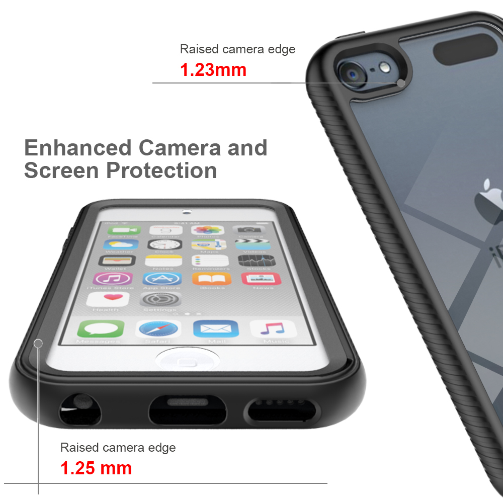 Shockproof Cover Voor Apple Ipod Touch 7 Case Touch 6 Huid 5 Armor Anti Shock Hard Clear Cases + Front screen Protector