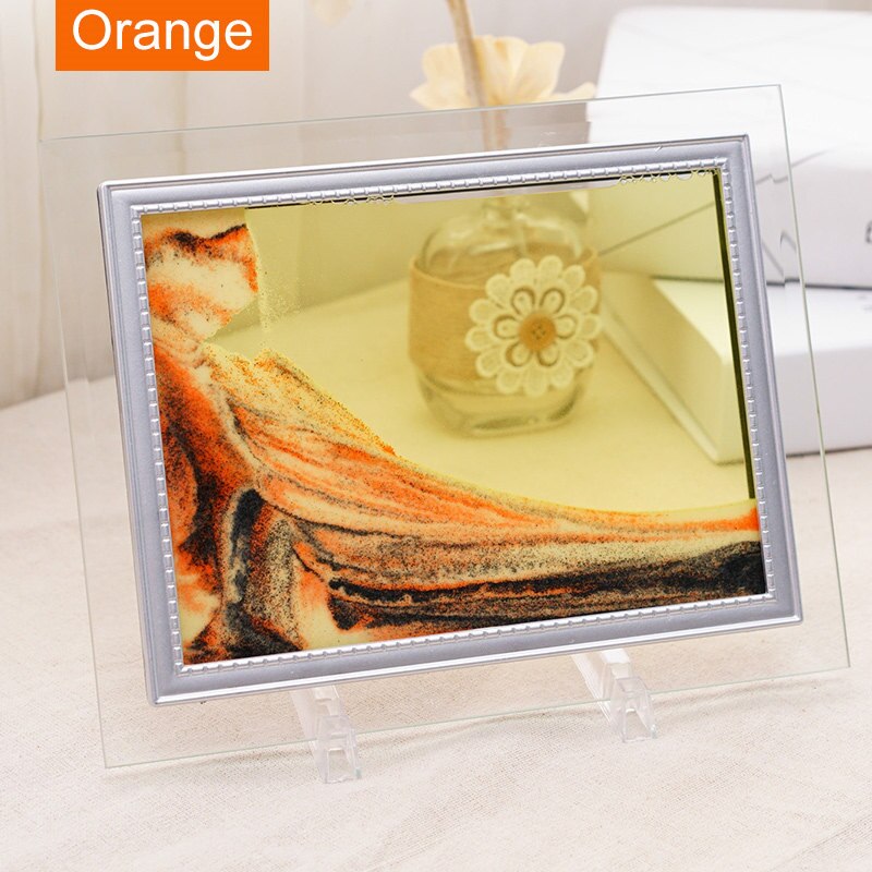 Liquid Sand Frame Landscape Picture Moving Glass Frame Changeable Painting Photo Ornaments Home Office Decor WMSLH: Yellow / 5 inch(13X17cm)