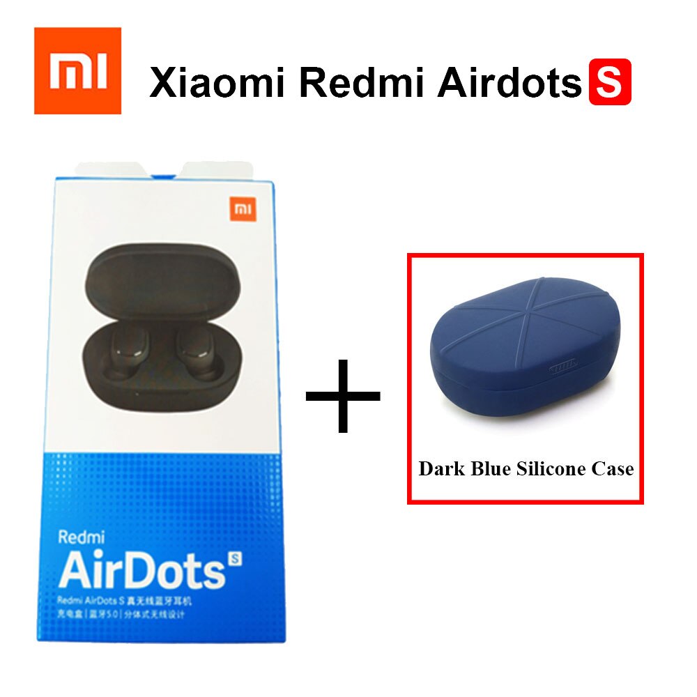 Original Xiaomi Redmi Airdots S TWS Bluetooth 5.0 Earphone Stereo Bass With Mic Handsfree Earbuds Noise reduction TWSEJ05LS: Add Navy Case