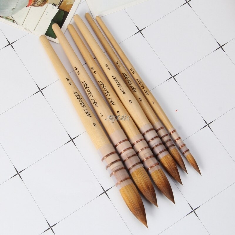 1 Stuk Nylon Haar Kunstenaar Aquarel Kwast Franse Stijl Wees Schilderij Borstels Voor Aquarel Art Supplies