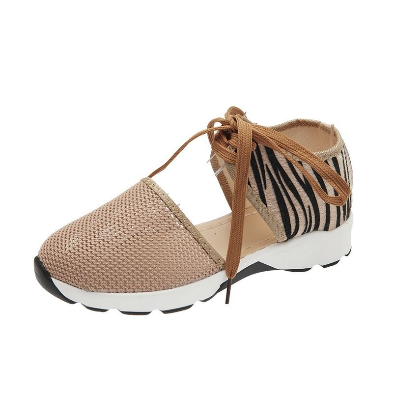 Vrouwen Casual Sandalen Mesh Stof Ademend Tas Wortel Riem Vrouwen Sandalen Vrouwen Sport Schoenen: Chocolade / 35
