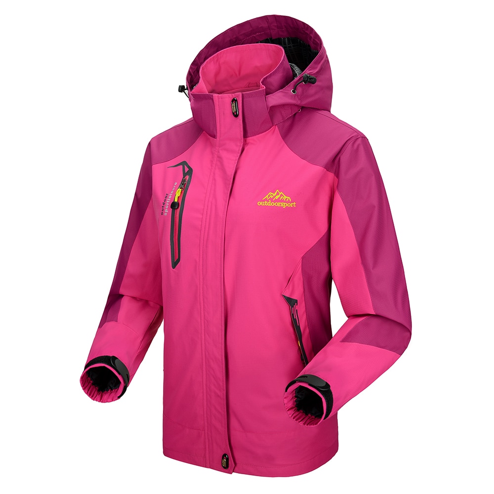 Lixada Outdoor Climbing Waterproof Jacket Windproof Raincoat Sportswear Traveling Cycling Sport Detachable Hooded Coat for Women