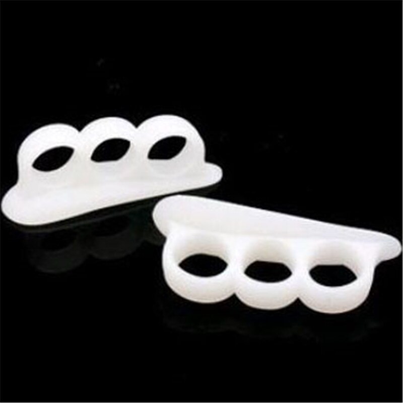 2pc Gel Silicon Toe Separators Stretchers Alignment Overlapping Toes Orthotics Hammer Orthopedic Cushion Feet Care Shoes Insoles: White