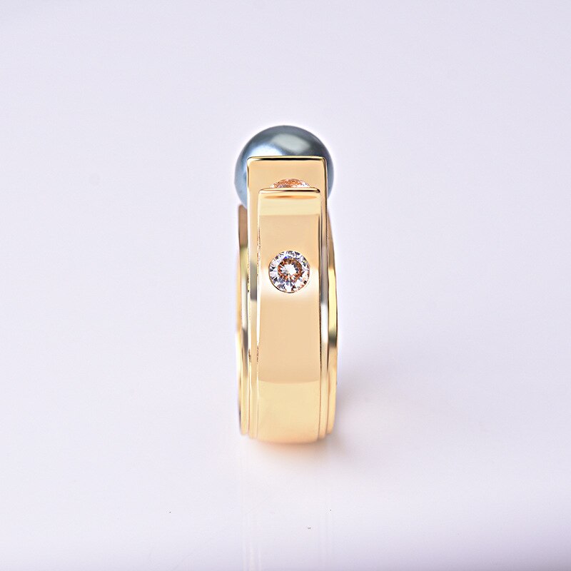 925 Silver with Pearl Diamond Ring for Women silver 925 Jewelry Pearl Topaz Gemstone Bizuteria bague diamant 14k gold ring