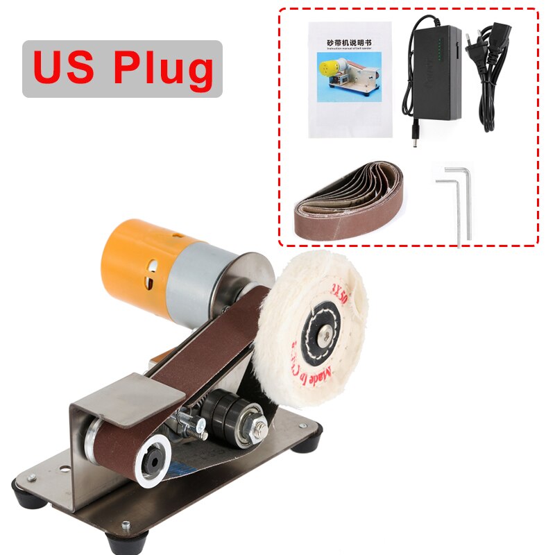 Mini Electric Polisher Machine 7 Speed Adjustable Metal Wood Grinder DIY Micro Knife Edges Sharpener Cutter 2 Wheels: Red