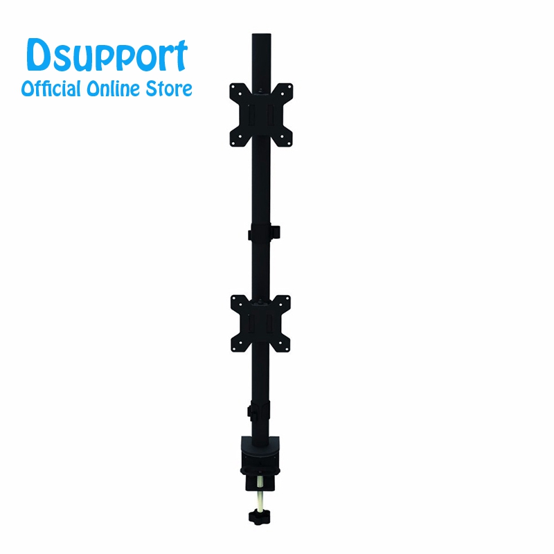 Dual LCD LED Monitor Stand Desk Mount Bracket Heavy Duty Stacked Holds Vertical 2 Screens up MD6802