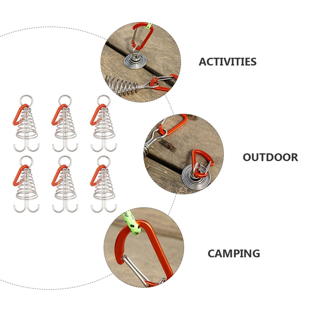 Prendedor prático durável para tenda de polvo, 6 peças, útil, placa para tenda, ferramentas de acampamento