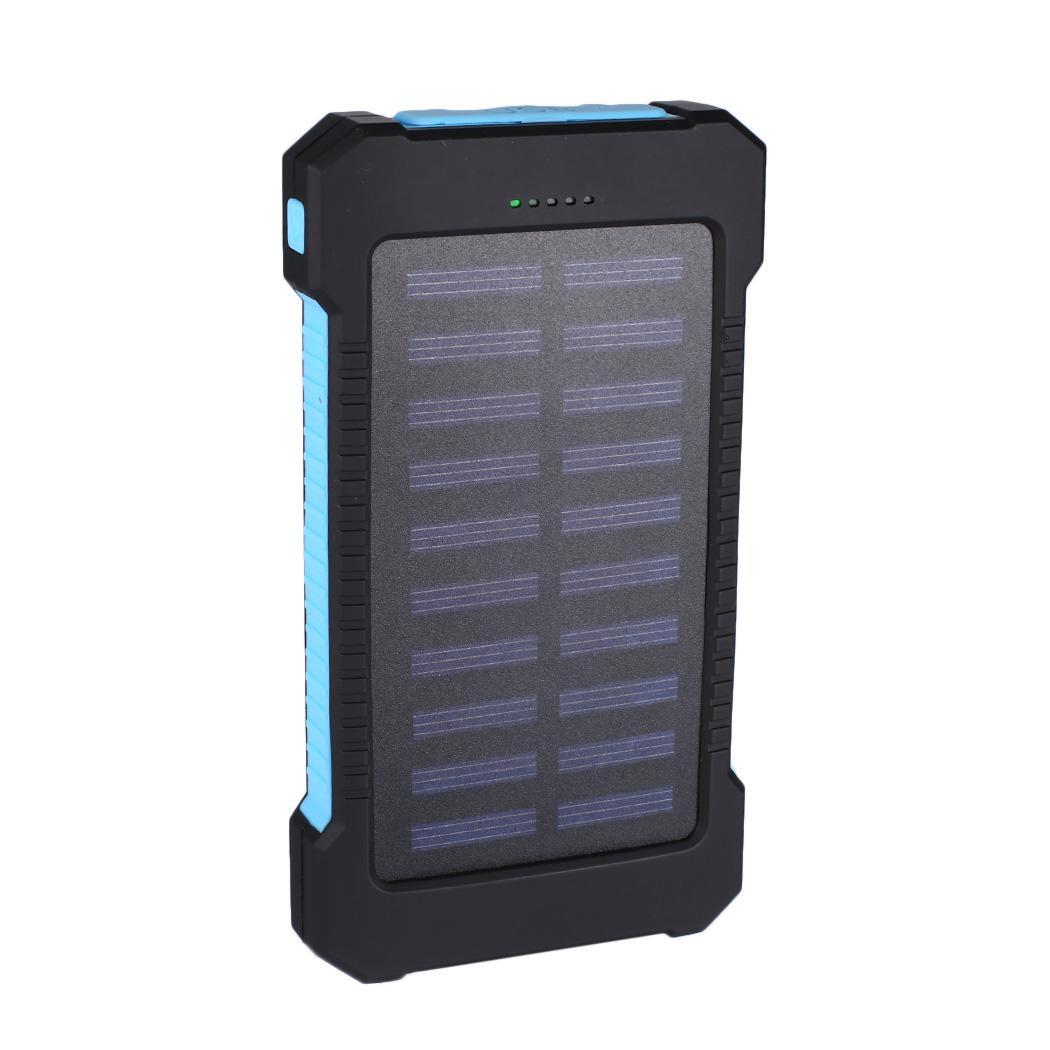30000mAh Outdoor Solar Portable 2 USB Power Bank Powerbank Hanger Compass DustStop External Battery For Xiaomi MI iPhone Samsung