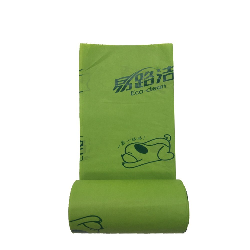 8/16 rollos bolsa de caca de mascota Degradable bolsa de basura portátil amigable con la tierra bolsas de residuos de perro suministros para caminar dispensador de recogida redondeado