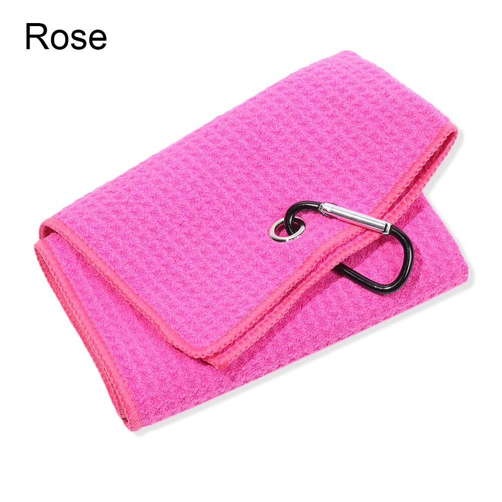 30*50Cm Microfiber Katoenen Handdoek Met Karabijnhaak Reinigt Clubs Golf Ballen Handen Reinigingsdoekjes Water Sport Zwembad accessoires: Rose