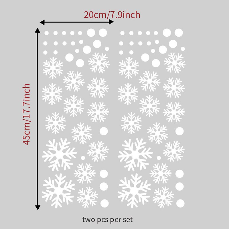 2 stuks Sneeuwvlok Raamsticker Winter Muurstickers Kinderkamer Kerst Decoraties voor Huis Jaar Levert Sneeuw