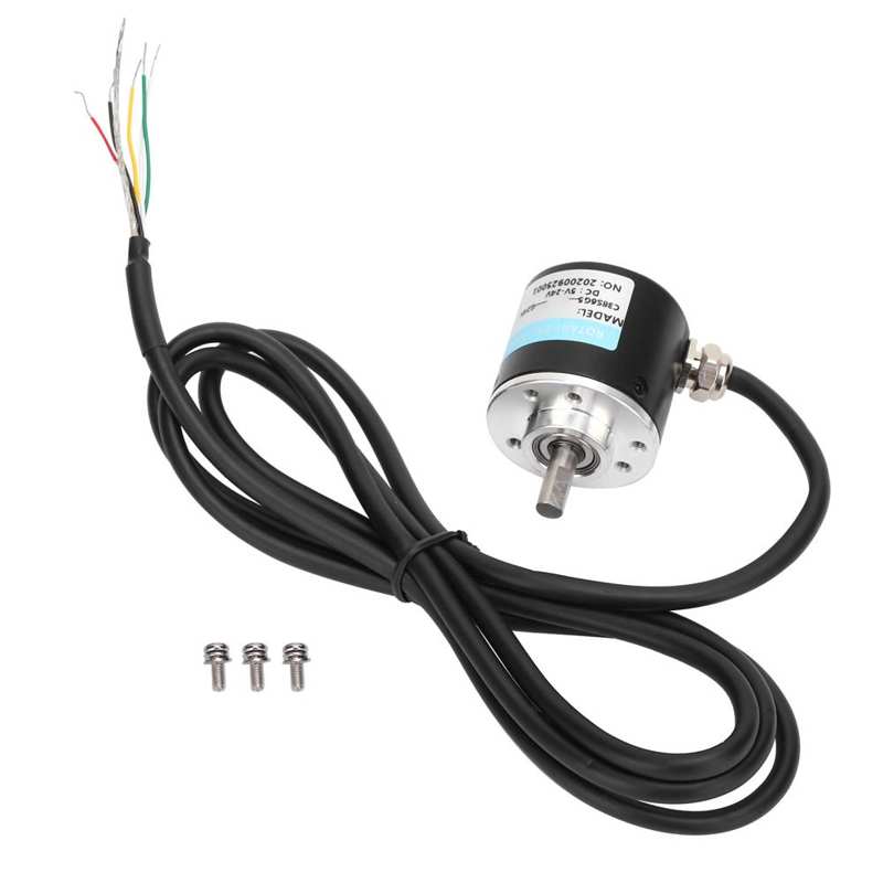Shaft Encoder ABZ 3‑Phase Encoder Motion Controls Component with Screw Washer 30KHZ 1000B/1024B DC5-24V for Engineering: 1000Z