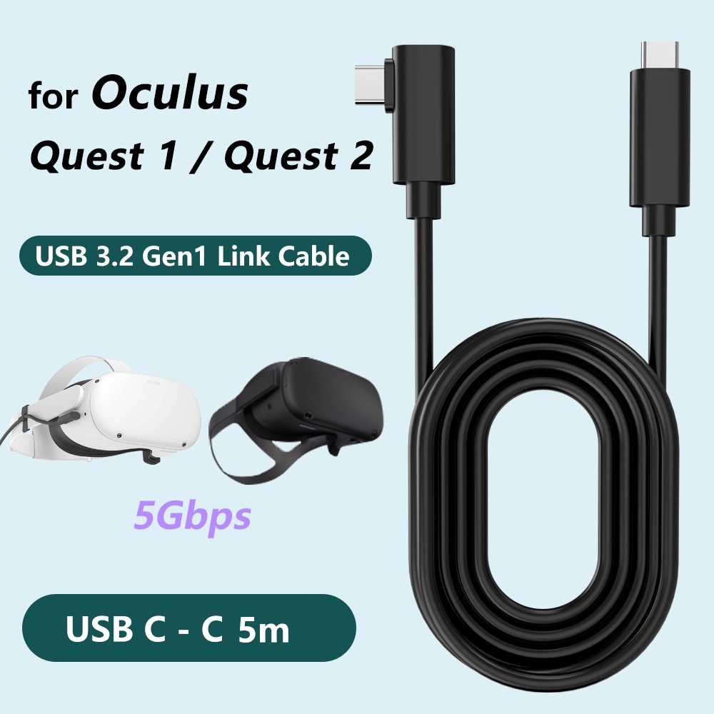 5M Data Line Oplaadkabel Voor Oculus Quest 2 Link Vr Headset Usb 3.1 Type C Data Transfer USB-A type-C Kabel Vr Accessoire