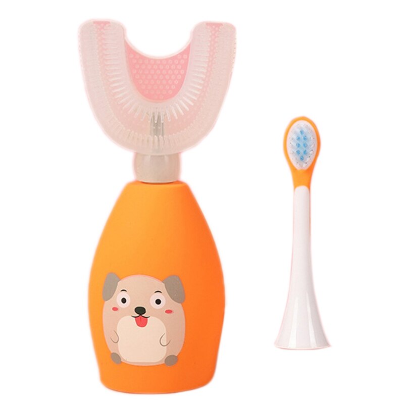 2IN1 Elektrische Tandenborstel 360 Graden Intelligente Automatische Sonic Usb Oplaadbare U-vormige Kinderen Tandenborstel: Default Title