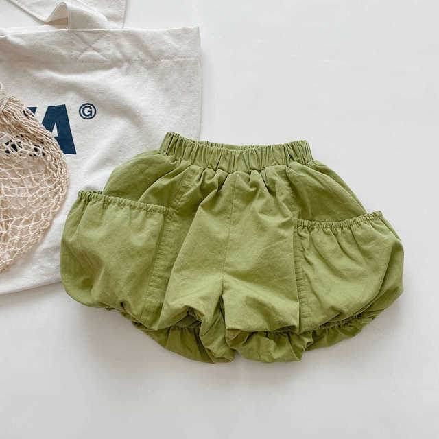 Vidmid Zomer Baby Meisje Dunne Pompoen Shorts Koreaanse Kinderen Grote Pocket Bud Shorts Meisjes Shorts P5963: 1 / 5T