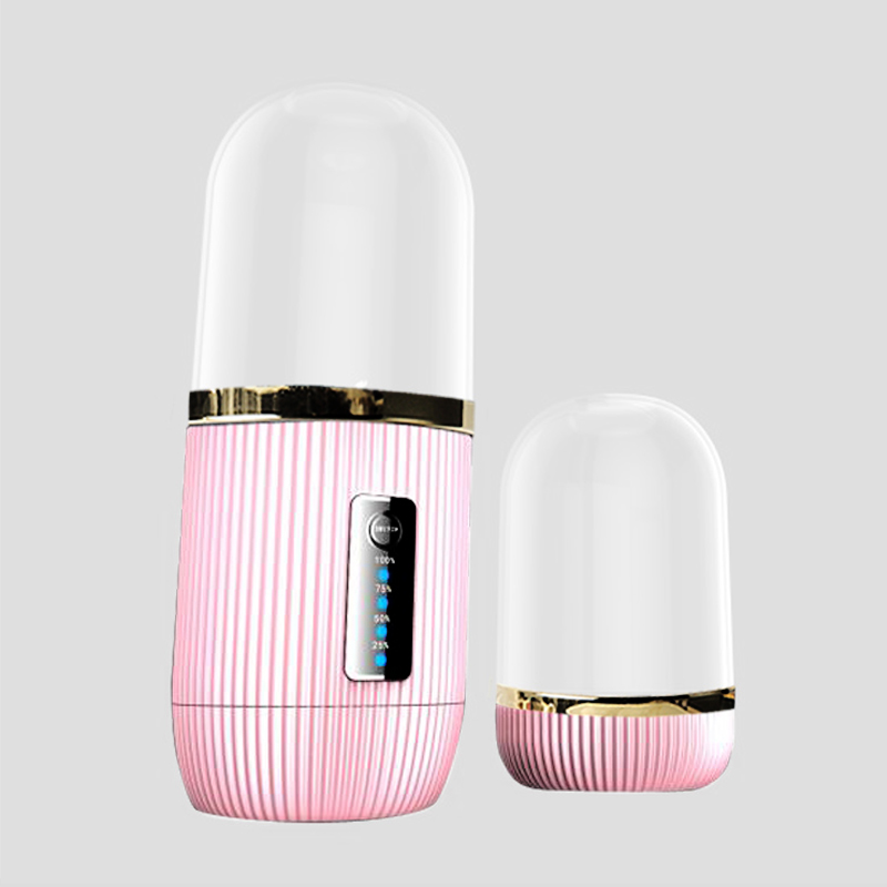 Licuadora portátil, batería externa recargable USB, exprimidor, taza de 4000MAH, 6 hojas, limón, verdura, fruta, bebé, batidora eléctrica, Licuadora: Pink
