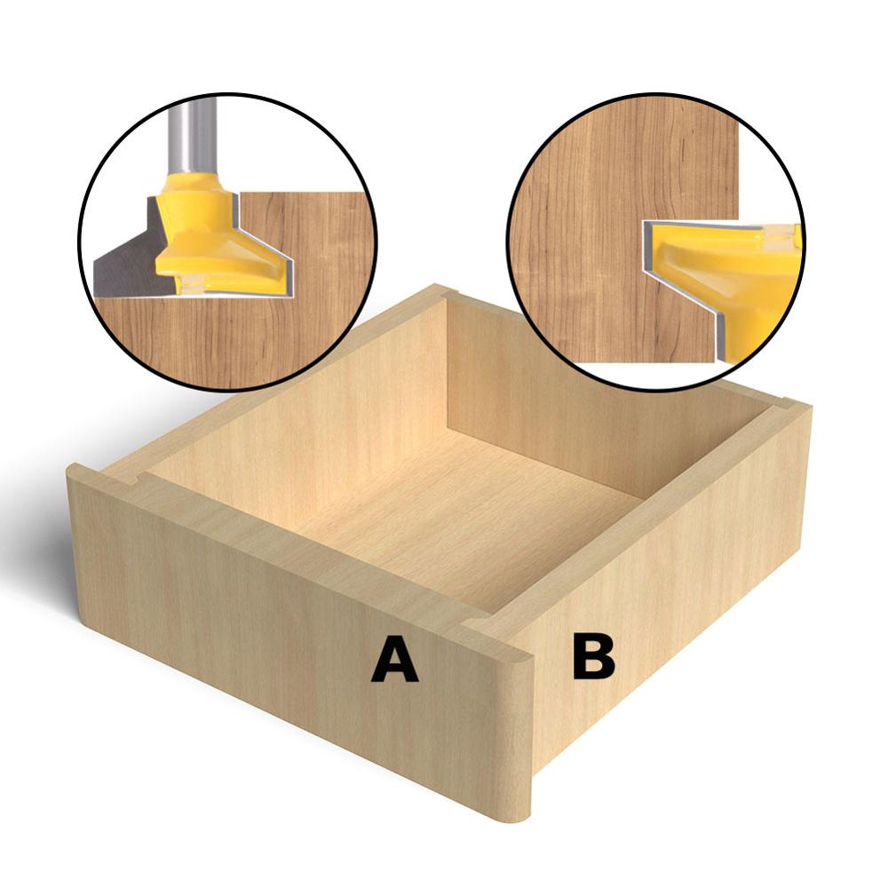 1pc 6mm tige réversible tiroir avant Joint bois routeur Bit carbure de tungstène tiroir serrure peu Cutter pour bois