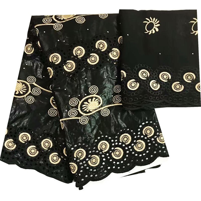 Bassin tissu brodé bazin riche getzner riche tissu avec des trous de coupe tulle dentelle blouse pour les femmes robe tissu africain BL290: Color-5