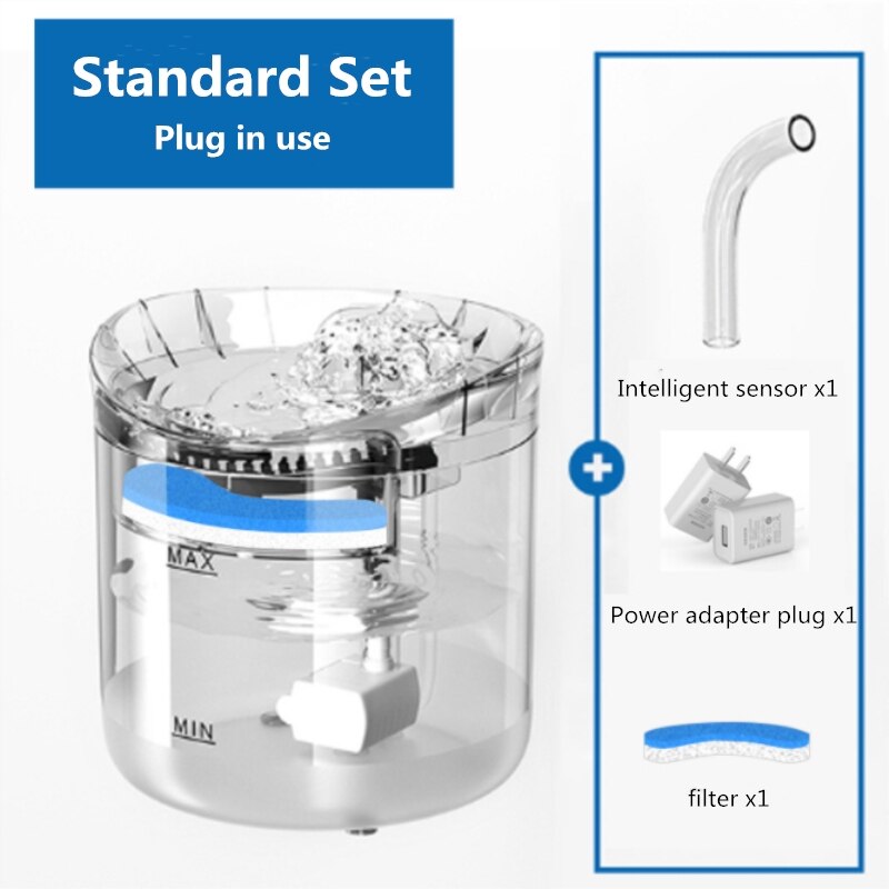 Dispensador de agua para mascotas, filtro de circulación automático, inteligente, para perros y gatos,: Standard-EU Plug