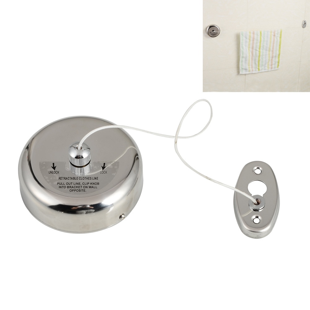 Retractable Indoor Clothes Hanger Rope Wall Mounted Hanger Drying Towel Rack Flexible Clothesline Bathroom Clothes Dryer: C