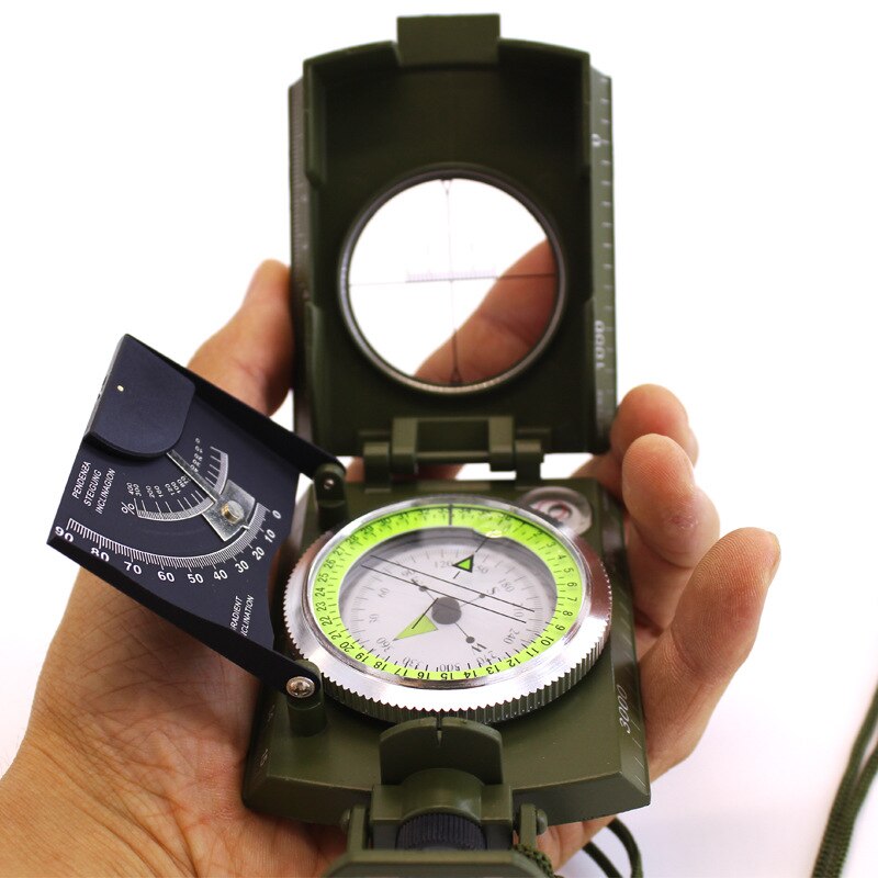 Multifunctional American Compass with Scale, Level, Vertical Dial, Incline Meter, Luminous Survival Source Outdoor Compass