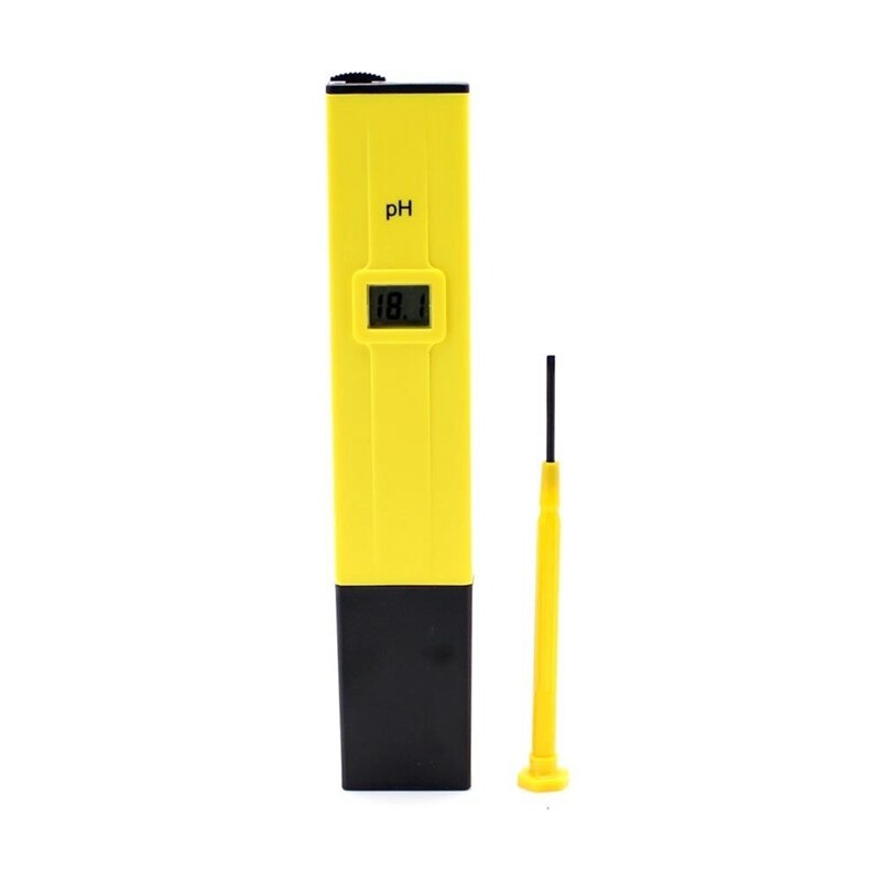 Yellow With Black Ph Meter Tester Screwdriver Water LCD Monitor Pen Aquarium: Default Title