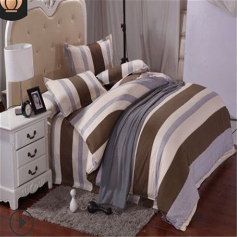2Colours 4 Pcs All Size Duvet Cover with Pillow Case Quilt Cover Bedding Set Single Double King: A / 120x150cm