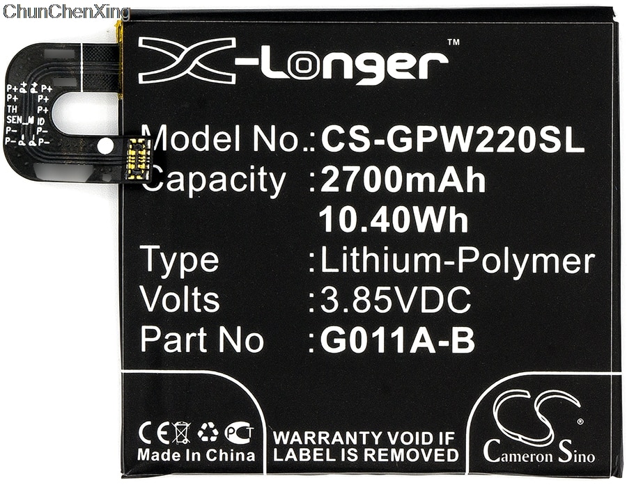 Cameron sino 2700mah bateria G011A-B para google g011a, pixel 2