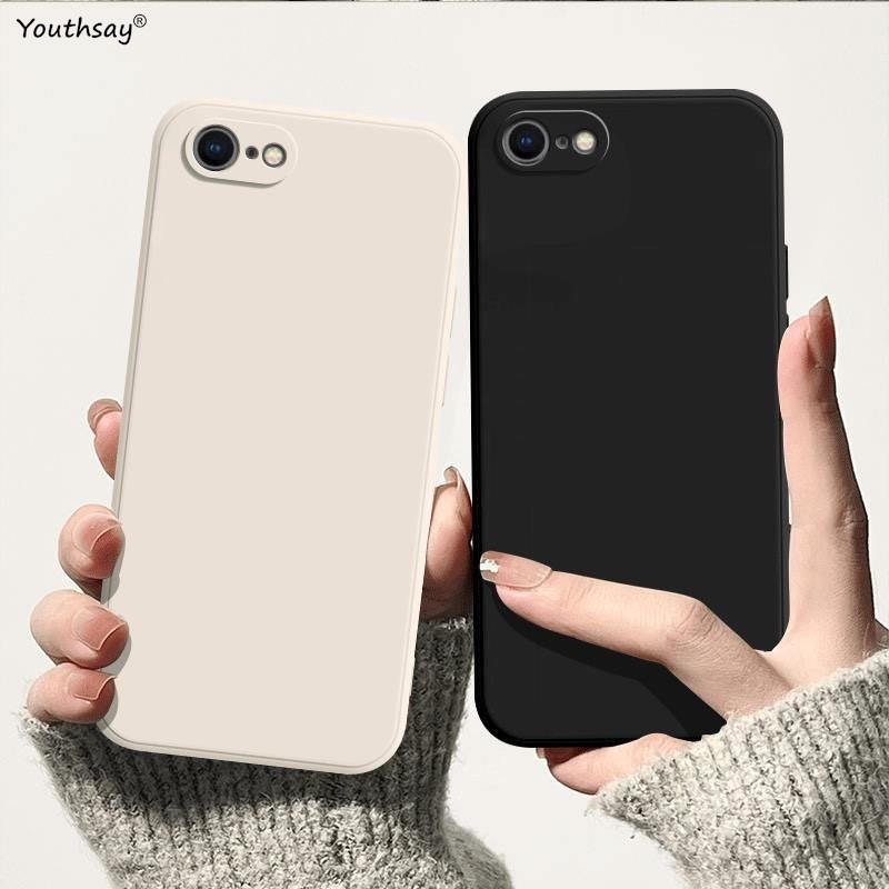 Para Apple iPhone 16e funda iPhone 16e SE4 SE 8 7 6 5 funda Fundas Shell Original silicona líquida suave TPU parachoques trasero iPhone 16e