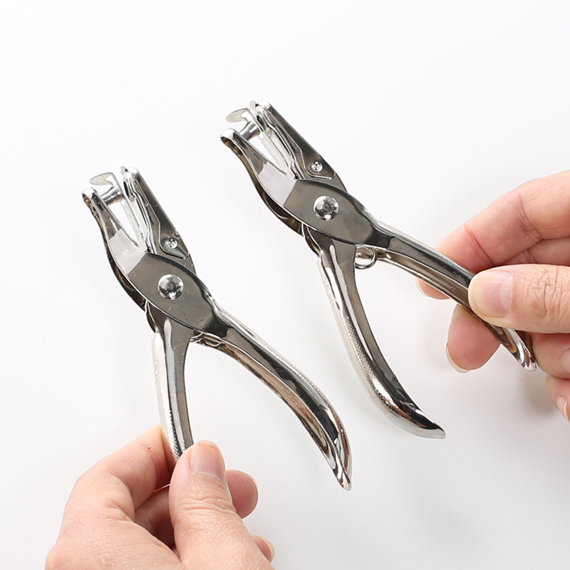 Perforadora de un solo orificio, 8 hojas de capacidad, 3mm, 6mm de diámetro, perforadora de papel de mano, perforadora de álbum de recortes para suministros escolares de oficina