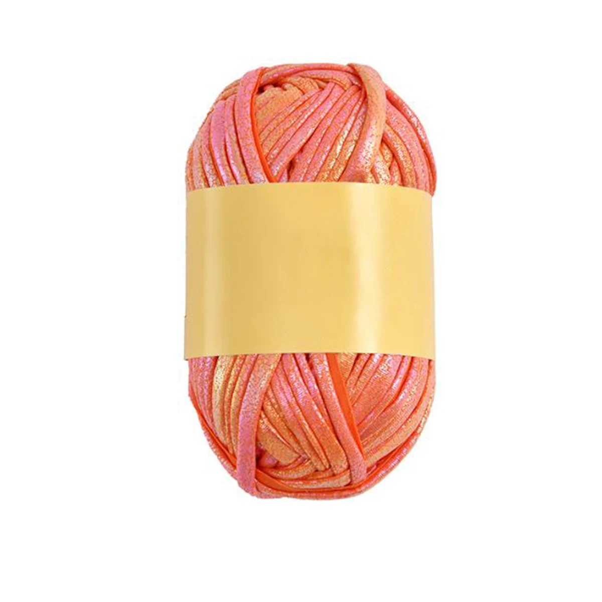 100g Imitation Leather Shiny Crochet Yarn，43.74yd Metallic Tshirt Yarn，DIY Hand Knitting for Bag Blanket Cushion Crochet Yarn: Orange